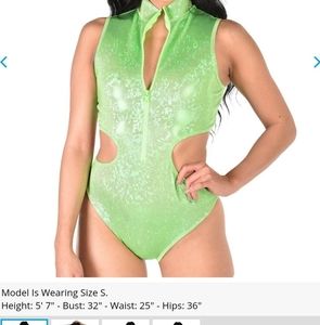 Iheartraves Neon Green Bodysuit Small